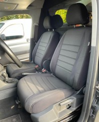 Pasvorm autostoelhoezenset Volkswagen Caddy (comfortline stoel) 2015-2020 - Stof zwart