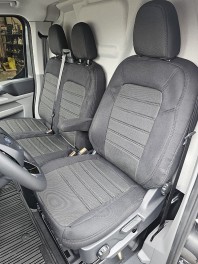 Pasvorm stoelhoezen set (stoel en duobank) Ford Transit Custom 2023-heden / Volkswagen Transporter T7 2024-heden - Stof  zwart