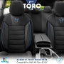 Stoelhoezenset Toro zwart-blauw (complete set)