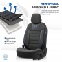 Stoelhoezenset Toro zwart-blauw (complete set)