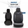 Stoelhoezenset Toro zwart-blauw (complete set)