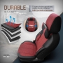 Autostoelhoezenset Voyager rood-zwart (complete set  inclusief nekkussen)