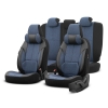 Autostoelhoezenset Voyager blauw-zwart (complete set  inclusief nekkussen)