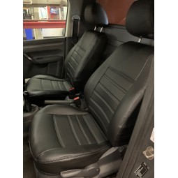 Pasvorm stoelhoezen set Volkswagen Caddy 2004-2015 - Kunstleer zwart