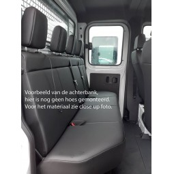 Pasvorm autostoelhoes achterbank (4 zits) Mercedes Sprinter 2018 t/m heden (chassis cabine / pick up) - Kunstleer zwart