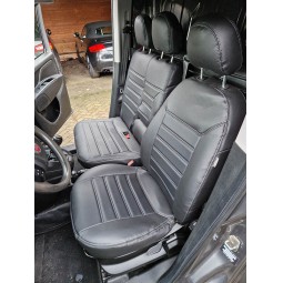 Pasvorm stoelhoezen set (stoel en duobank) Fiat Doblo 2010 t/m 2022 / Opel Combo 2012 t/m 2018 - Kunstleer zwart