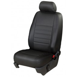 Pasvorm autostoelhoezenset (stoel en stoel) Dacia Dokker 2012-heden - Kunstleer zwart