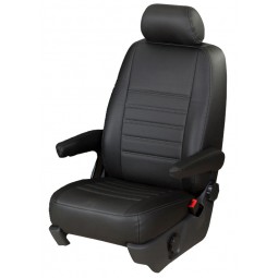 Pasvorm stoelhoezen set (stoel en stoel) Mercedes Vito (447) 2014-heden (met Comfort bestuurdersstoel) - Kunstleer zwart