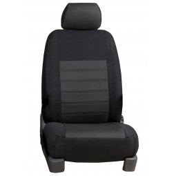 Pasvorm stoelhoezen set (stoel en stoel) Dacia Dokker 2012-heden - Stof zwart