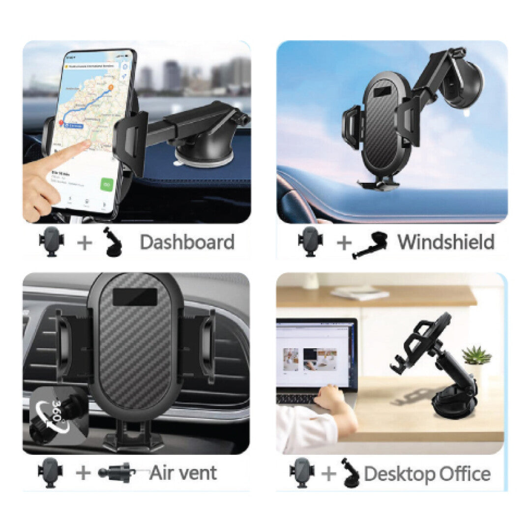 Telefoonhouder 3 in 1 (ruit/dashboard/luchtrooster)