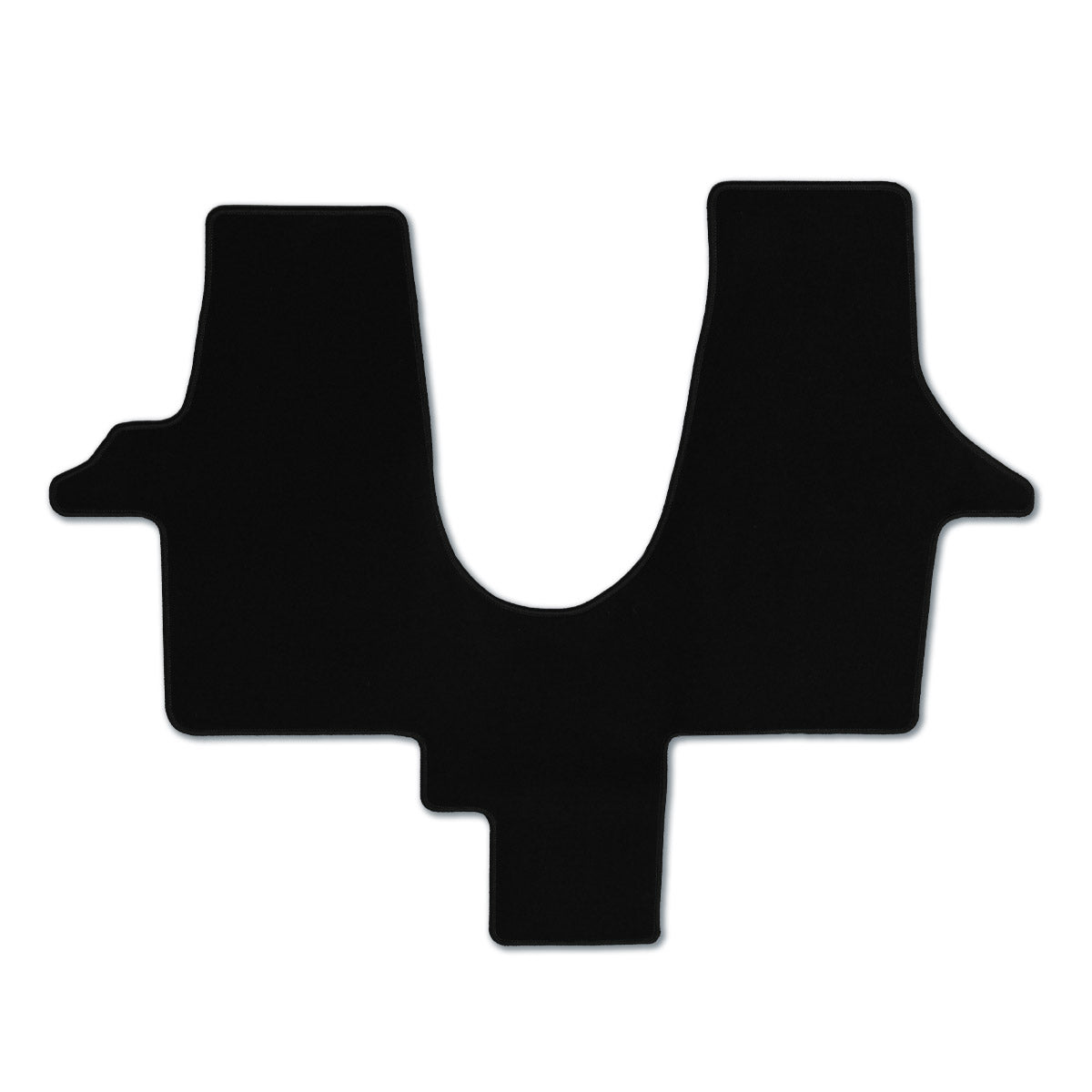 Campers - Automat camper zwart velours Volkswagen Transporter (ook California) T5 2003-2015 / T6 2015-2024 (doorlopende mat uit 1 stuk tussen de stoelen)