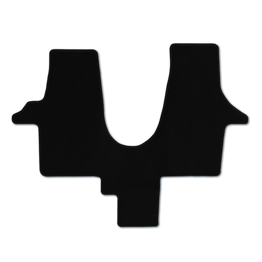 Campers - Automat camper zwart velours Volkswagen Transporter (ook California) T5 2003-2015 / T6 2015-2024 (doorlopende mat uit 1 stuk tussen de stoelen)