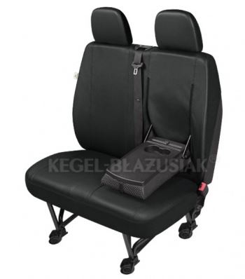 Autostoelhoes bedrijfswagens - Duobank 2-zits - Skai kunstleder - DV2-Table - Zwart