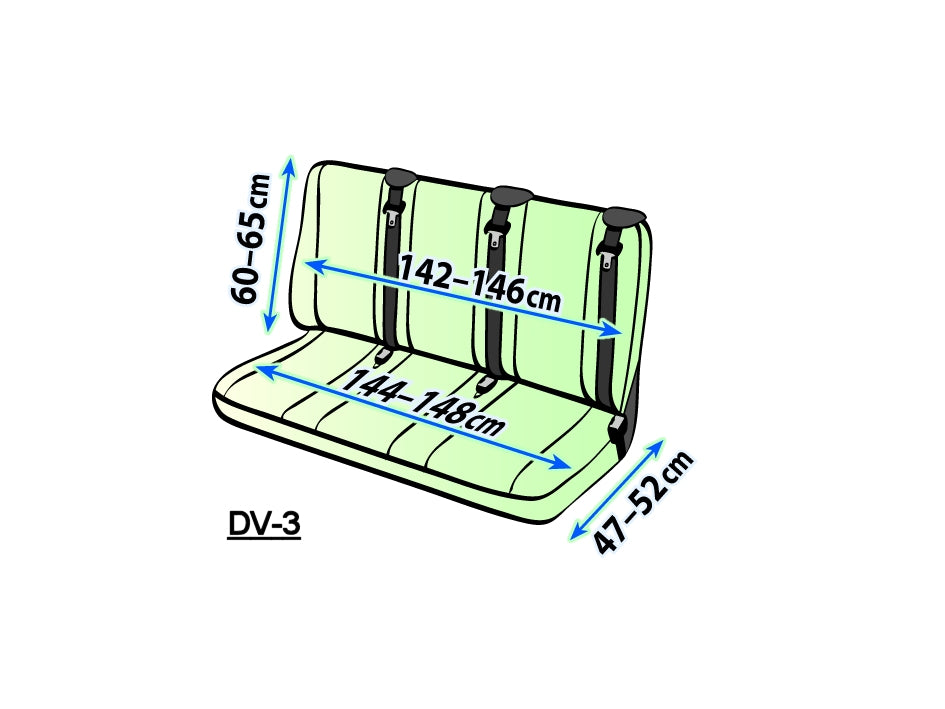 Bedrijfswagen Achterbank ARES - DV3, 3-zitsbank met split - Antraciet