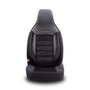 Stoelhoezen Comfortline City  - luxe kunstleer met suede - kleur zwart (complete set, past in auto's met vaste of geintegreerde hoofdsteun)