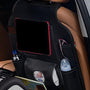 Luxe organizer voor de stoel in kunstleer met tablet houder zwart