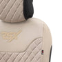 Stoelhoes - Stoelbeschermer RSX Diamond beige met beige stiksel (eenvoudige montage) - luxe suede met kunstleer