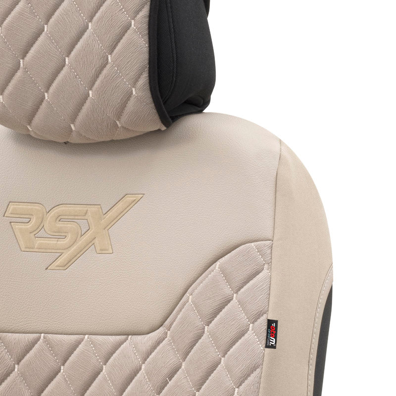 Stoelhoes - Stoelbeschermer RSX Diamond beige met beige stiksel (eenvoudige montage) - luxe suede met kunstleer