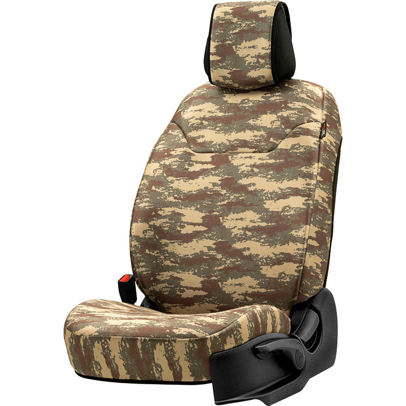 Stoelhoes - Stoelbeschermer-autostoelhoes Safari in armygroen-legercamouflage kleur (eenvoudige montage) - sterke en duurzame stof