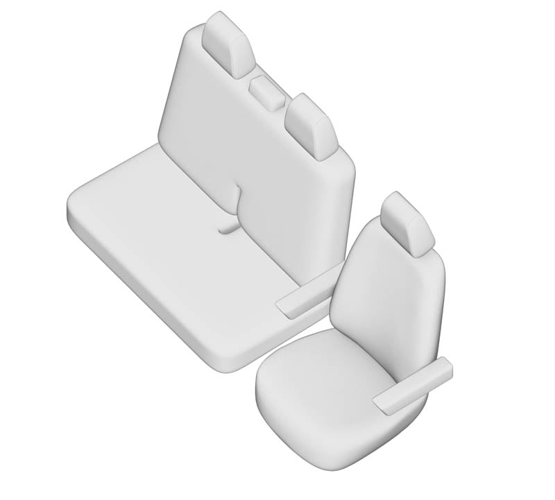 Pasvorm Stoelhoezen Volkswagen T6 Kombi mpv (2015-Heden) - Kunstleer