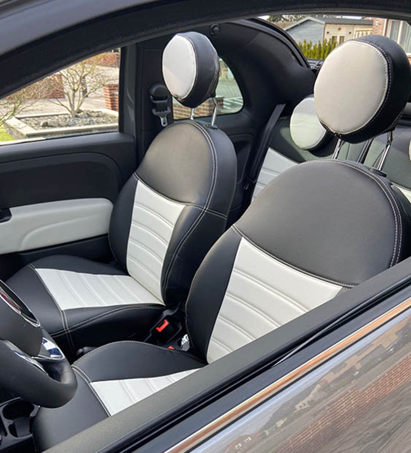 Pasvorm Stoelhoezen Fiat 500 hatchback (2007-2013) - Kunstleer