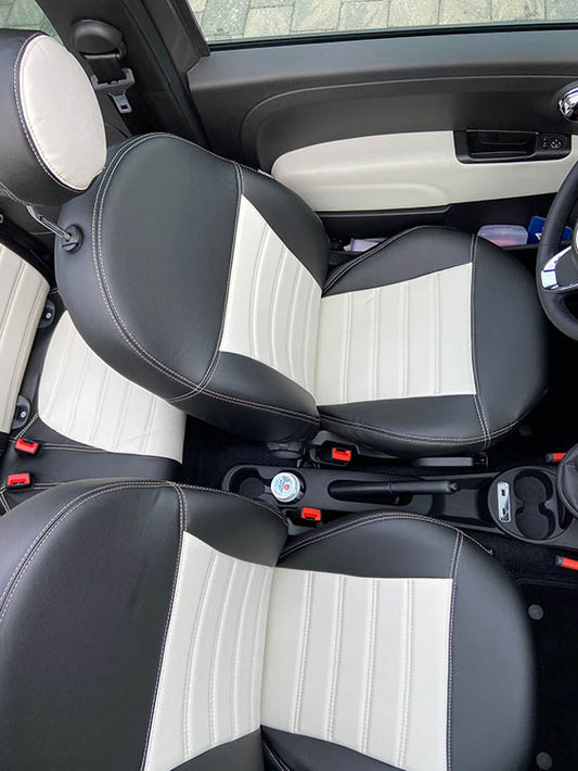 Pasvorm Stoelhoezen Fiat 500 hatchback (2007-2013) - Kunstleer
