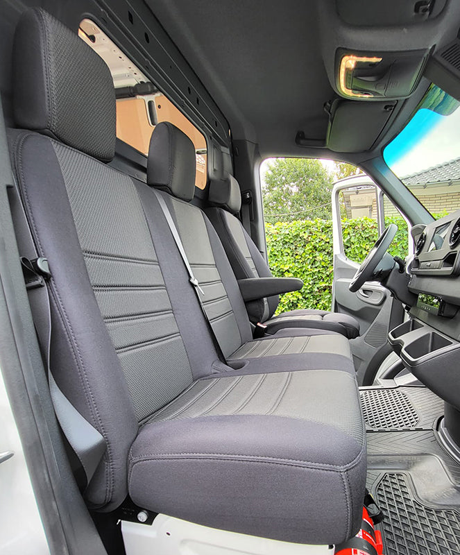 Pasvorm Stoelhoezen Mercedes Sprinter Bestelwagen (2018-Heden) - Stof