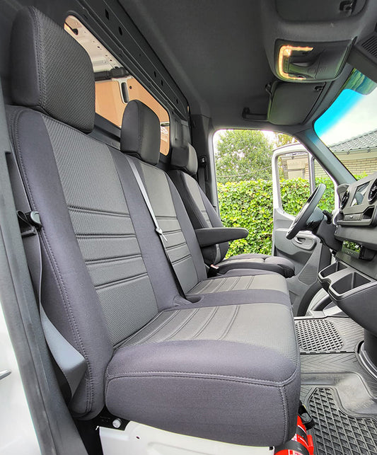 Pasvorm Stoelhoezen Mercedes Sprinter Bestelwagen (2018-Heden) - Stof