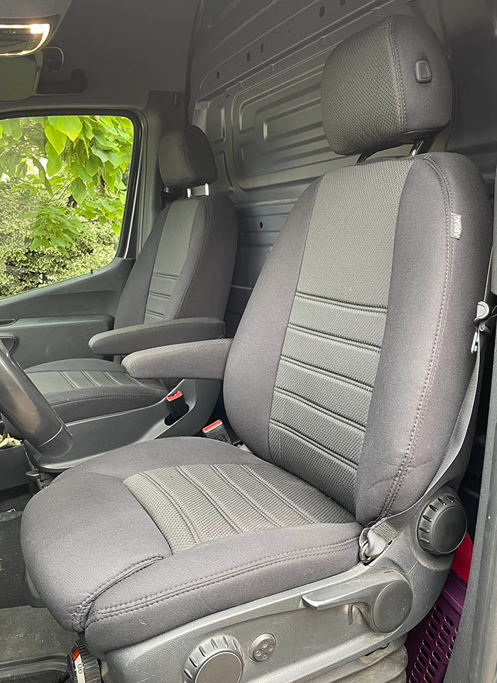 Pasvorm Stoelhoezen Mercedes Sprinter Bestelwagen (2018-Heden) - Stof