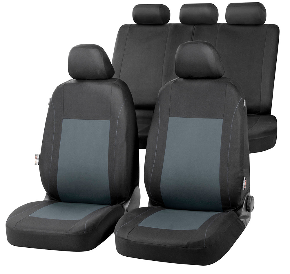 Stoelhoezenset Sandray - Stof  Zwart/Grijs (complete set) - Zwart