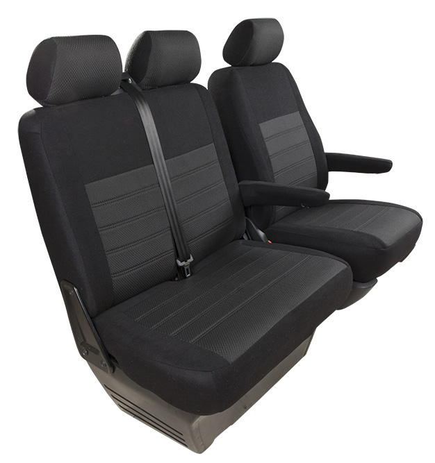 vier keer Asser Doe mee Pasvorm hoezen (3 zits) VW Crafter / MAN TGE 2017-heden (ERGOCOMFORT STOEL, DUOBANK MET SPLIT IN ZITTING EN RUGLEUNING) - Stof zwart, Pasvorm - Autostoelhoezen. Pasvorm stoelhoezen set van stof (stoel en vier keer Asser Doe mee Pasvorm hoezen (3 zits) VW Crafter / MAN TGE 2017-heden (ERGOCOMFORT STOEL, DUOBANK MET SPLIT IN ZITTING EN RUGLEUNING) - Stof zwart, Pasvorm - Autostoelhoezen. Pasvorm stoelhoezen set van stof (stoel en